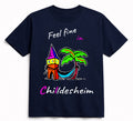 T-Shirt aus Bio-Baumwolle, "Feel fine in Chilldesheim"  Kehrwiederturm-Variante, schwarz, Nr.003, inkl. Versand