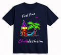 T-Shirt aus Bio-Baumwolle, "Feel fine in Chilldesheim"  Kehrwiederturm-Variante, schwarz, Nr.005, inkl. Versand