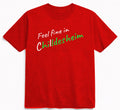 T-Shirt aus Bio-Baumwolle, Feel fine in Chilldesheim, Schriftzug grünweiß, Nr.022, inkl. Versand