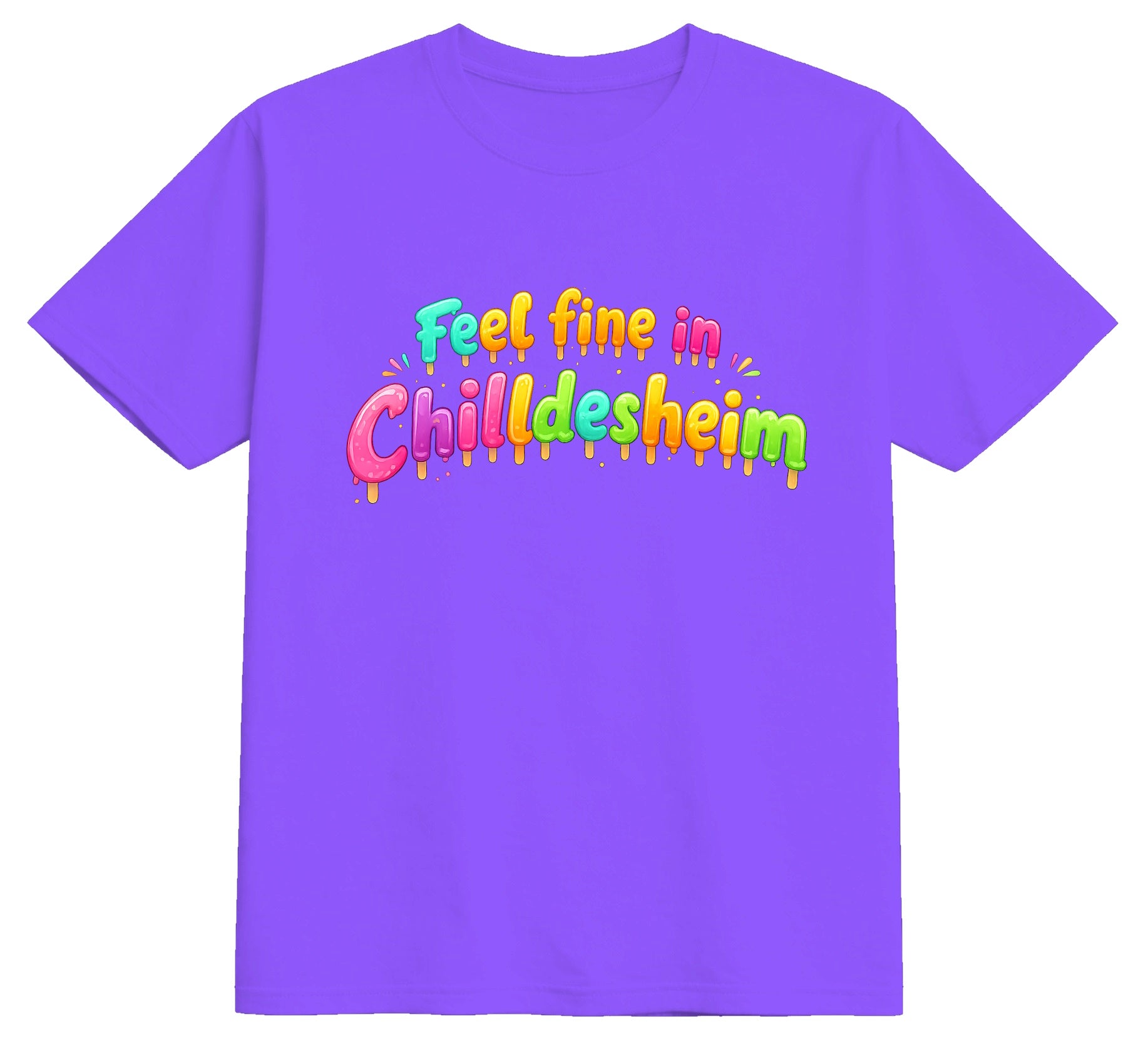T-Shirt aus Bio-Baumwolle, Chilldesheim, Eis am Stiel, Flieder, Nr.020, inkl. Versand