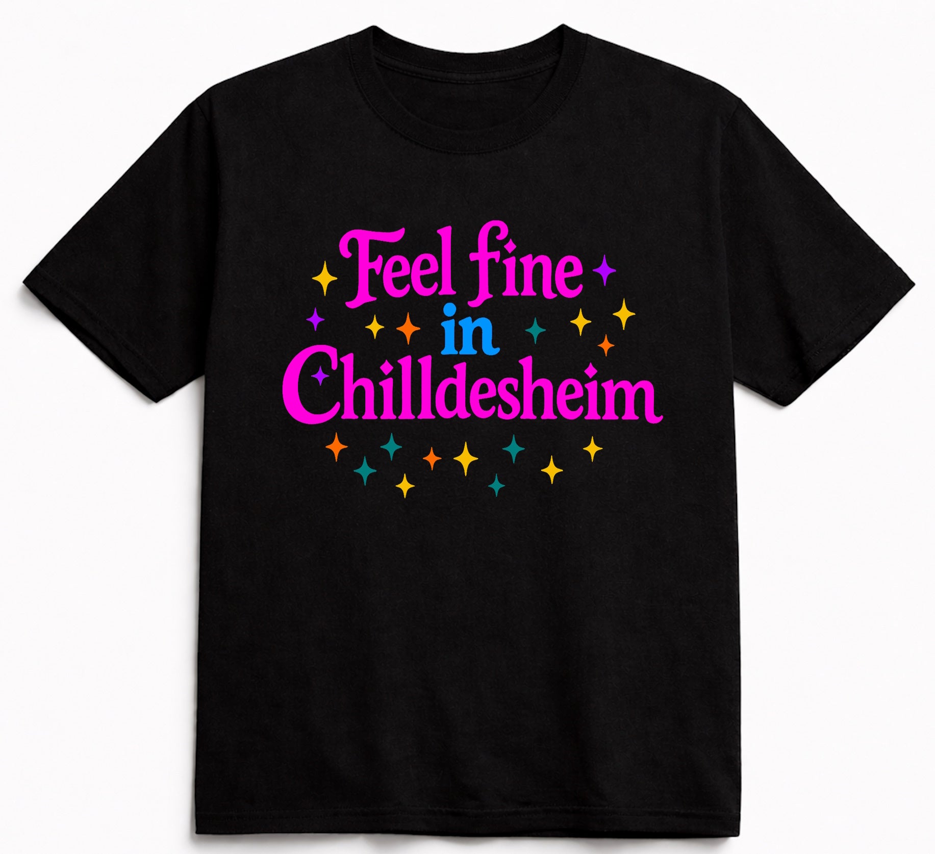 T-Shirt aus Bio-Baumwolle, Feel fine in Chilldesheim, Magic, schwarz, Nr.019, inkl. Versand