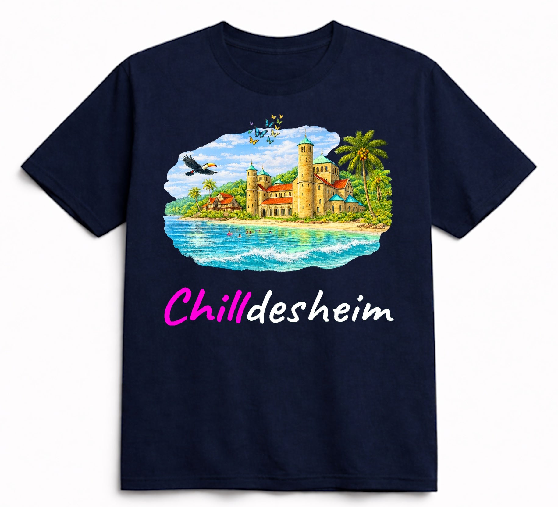 T-Shirt aus Bio-Baumwolle, Michaeliskirche-Variante, schwarz, Nr.008, inkl. Versand