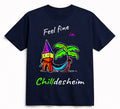 T-Shirt aus Bio-Baumwolle, "Feel fine in Chilldesheim" Kehrwiederturm-Variante, schwarz, Nr.006, inkl. Versand
